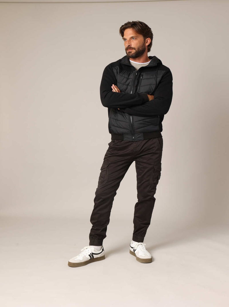 Veste à capuche matelassée homme avec poches zippées 'Deeluxe' Noir - Kiabi