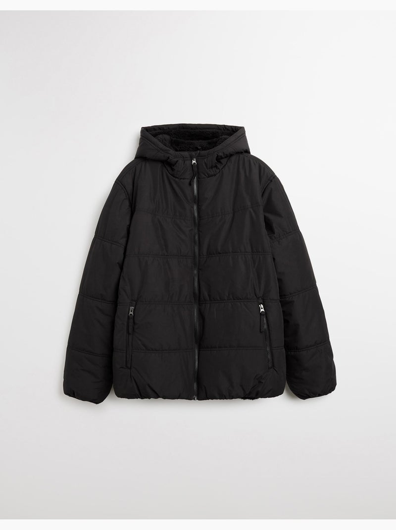 Veste à capuche matelassée, MO Fashion Noir - Kiabi