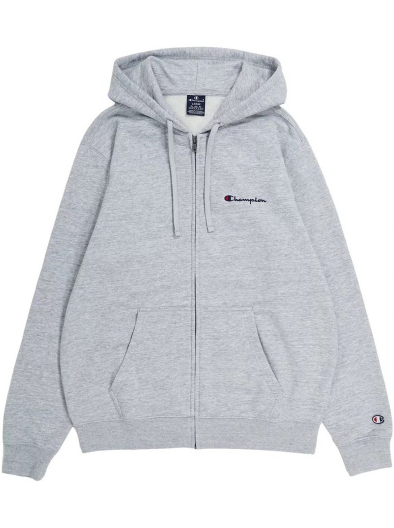 Veste à capuche motif/style logo sur poitrine - champion Gris chiné - Kiabi