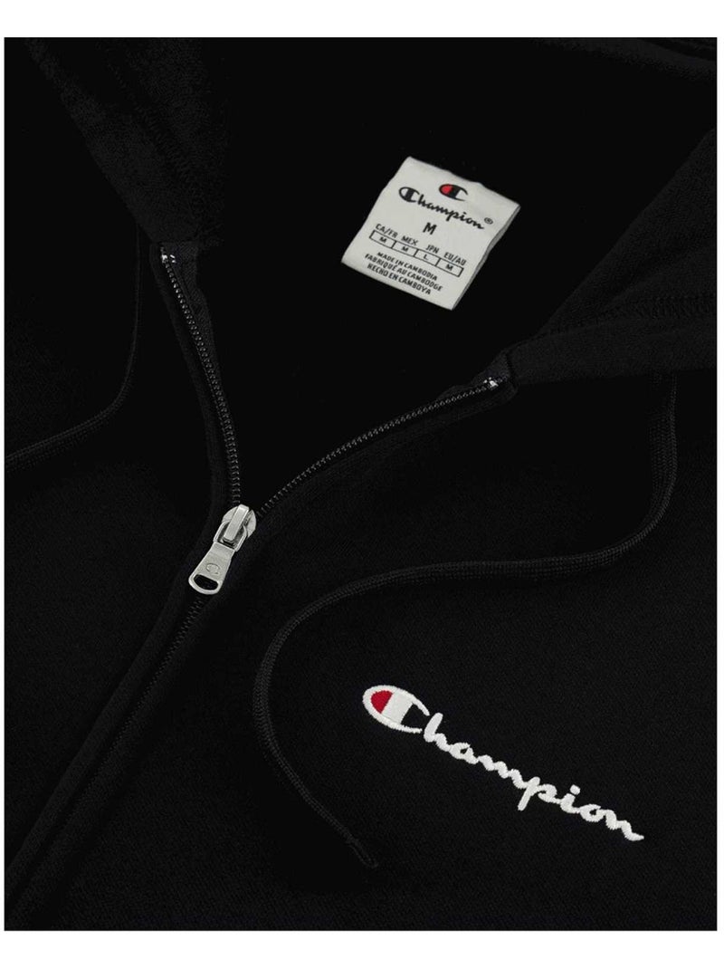 Veste à capuche motif/style logo sur poitrine - champion Noir - Kiabi