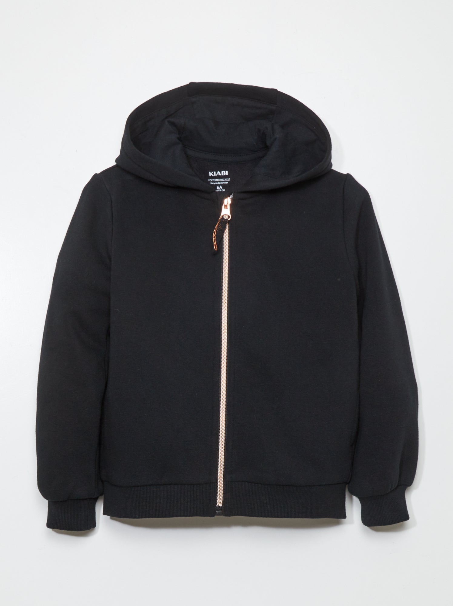 Veste Simili Daim Avec Capuche – Taille L Fille – Noir – Style Décontracté USA