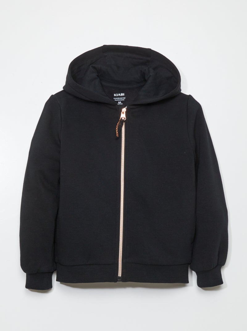 Veste à capuche noir - Kiabi
