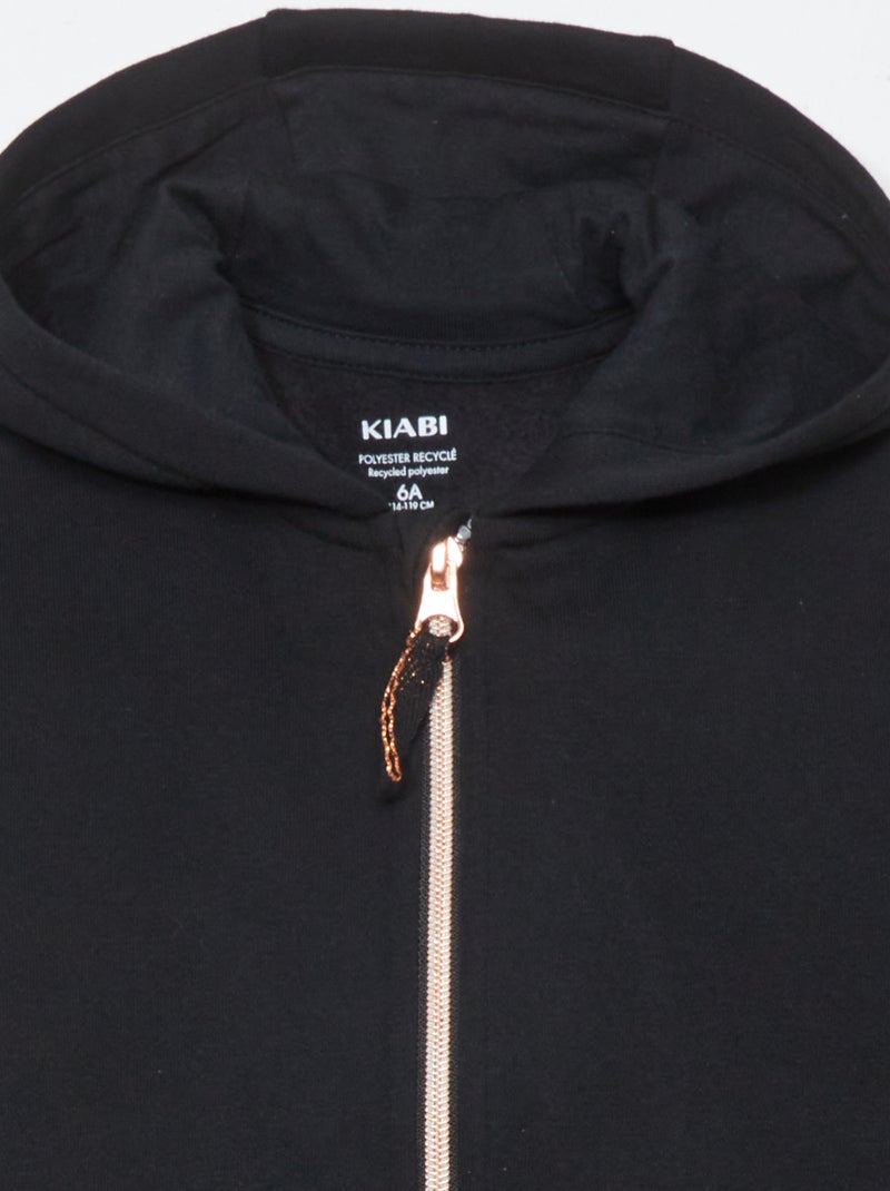 Veste à capuche noir - Kiabi