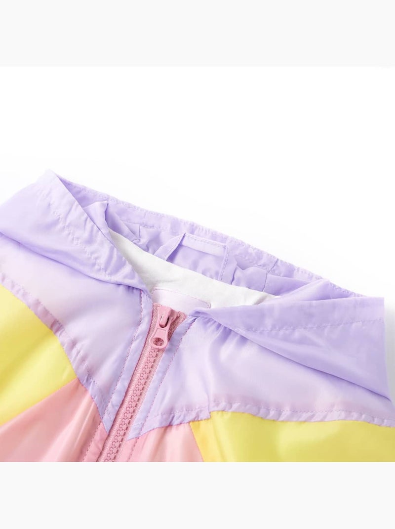 Veste à capuche patchwork en polyester avec doublure coton élasthanne - vidaxl Rose/Multicolore - Kiabi