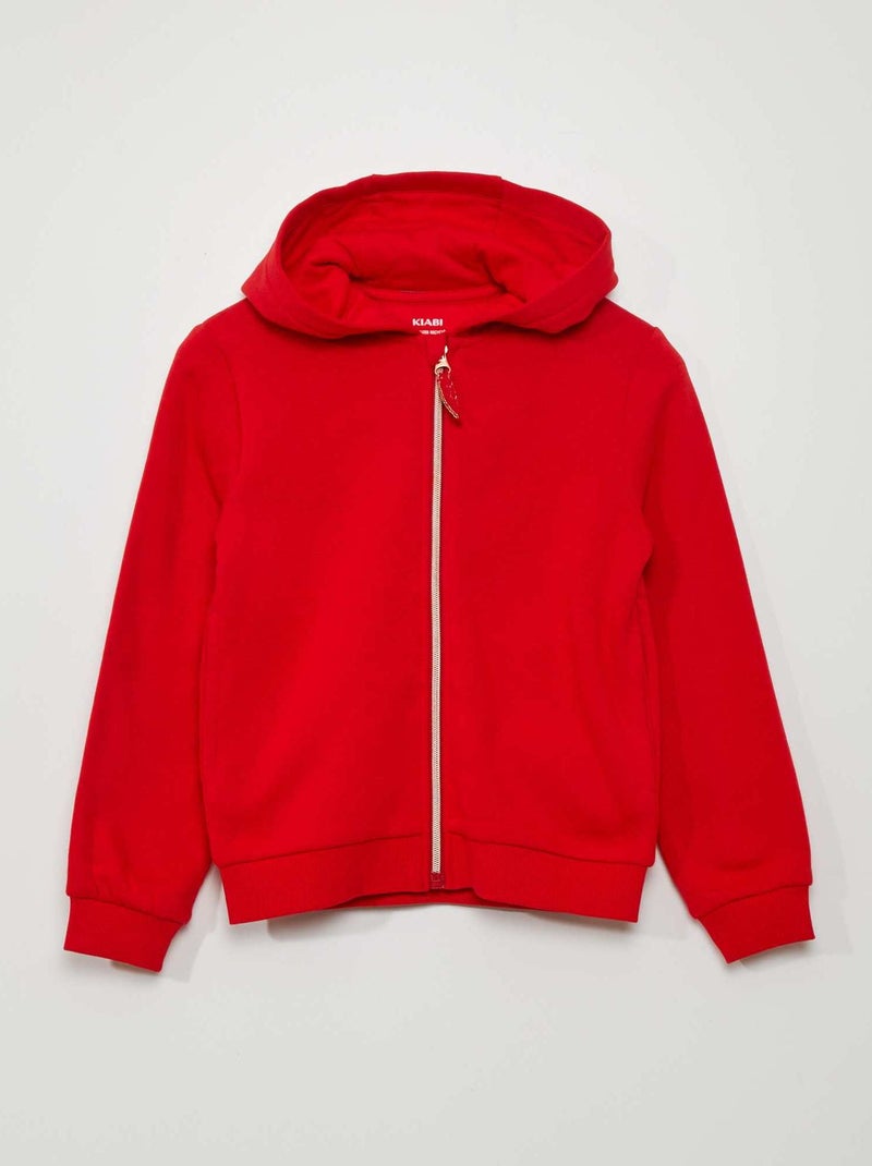 Veste à capuche rouge - Kiabi