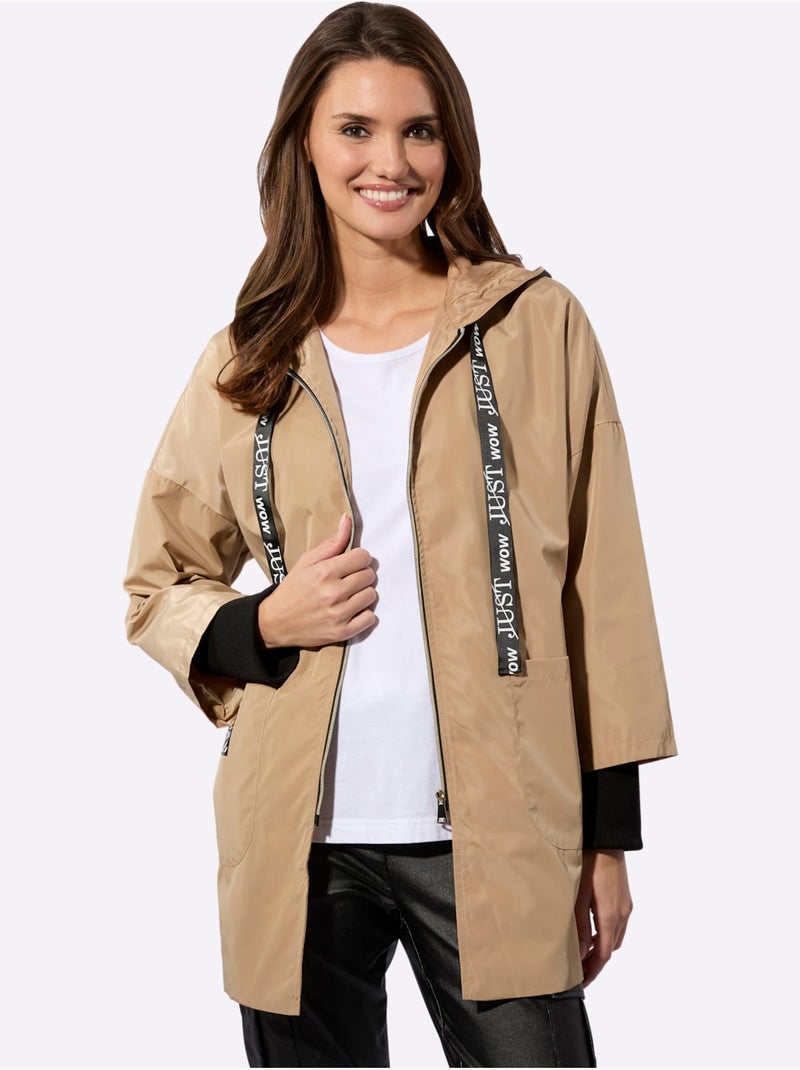 Veste à Capuche Ruban Gros Grain Avec Inscription - Taille Standard - Witt Marron - Kiabi