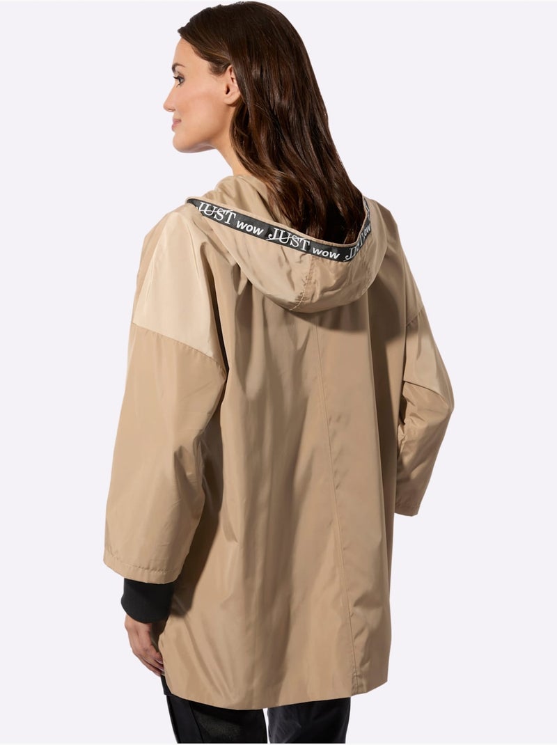 Veste à Capuche Ruban Gros Grain Avec Inscription - Taille Standard - Witt Marron - Kiabi