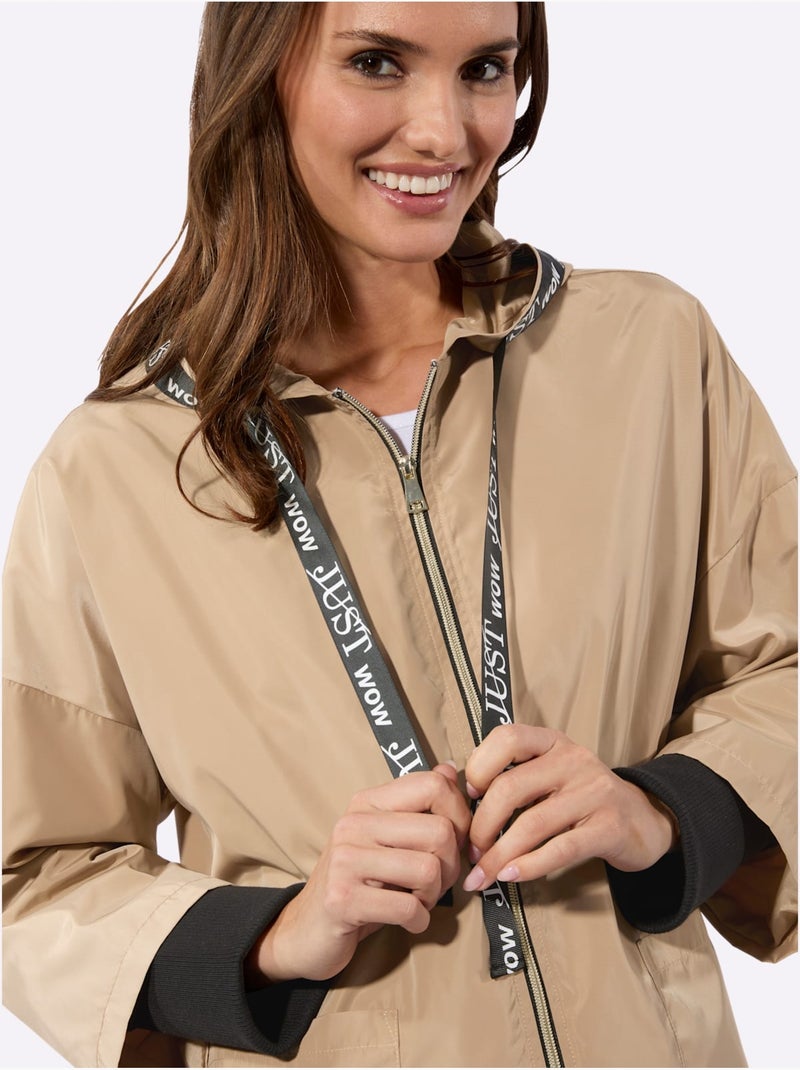 Veste à Capuche Ruban Gros Grain Avec Inscription - Taille Standard - Witt Marron - Kiabi