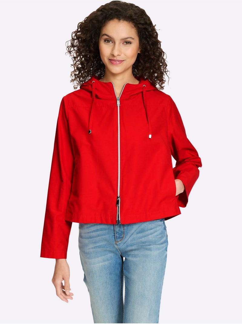Veste à Capuche Veste Mi-saison Légère - Taille Standard - Helline Rouge - Kiabi