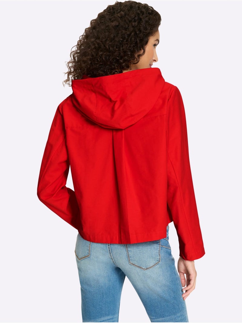 Veste à Capuche Veste Mi-saison Légère - Taille Standard - Helline Rouge - Kiabi