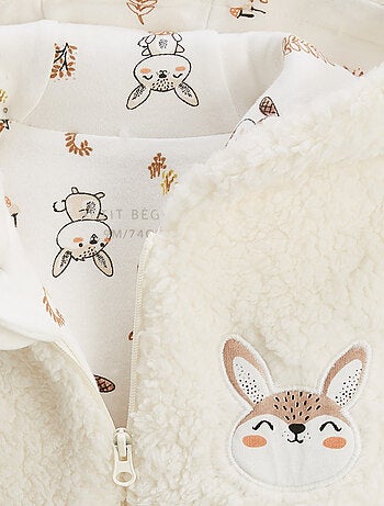 Veste à capuche zippé bébé en sherpa Chou lapinou