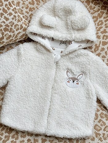 Veste à capuche zippé bébé en sherpa Chou lapinou