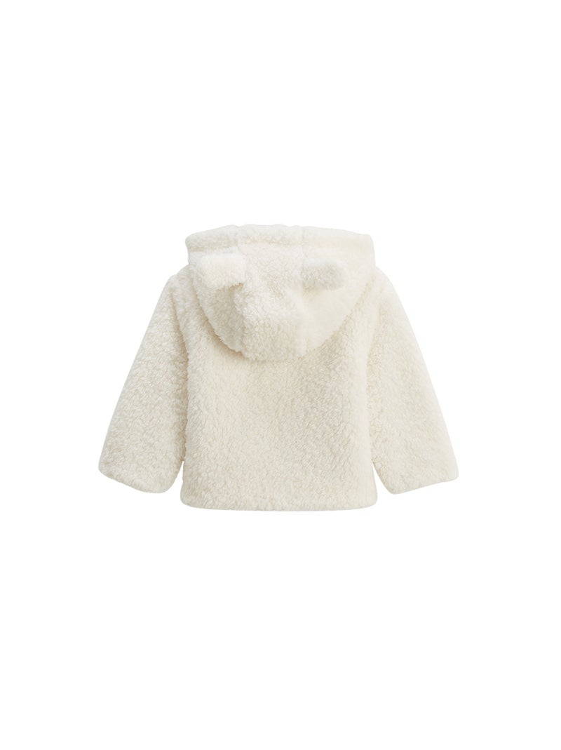 Veste à capuche zippé bébé en sherpa Chou lapinou Ecru - Kiabi