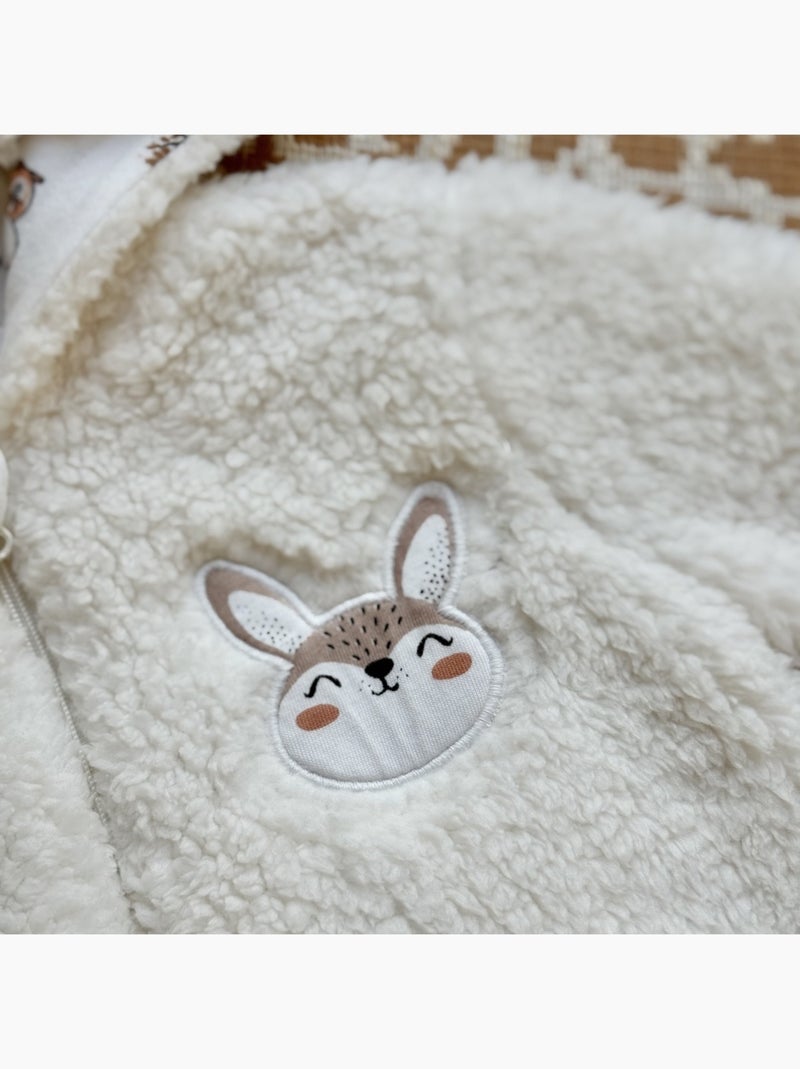 Veste à capuche zippé bébé en sherpa Chou lapinou Ecru - Kiabi