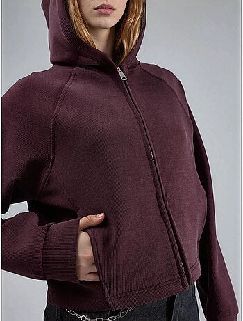 Veste à capuche zippée avec détails élastiques busem