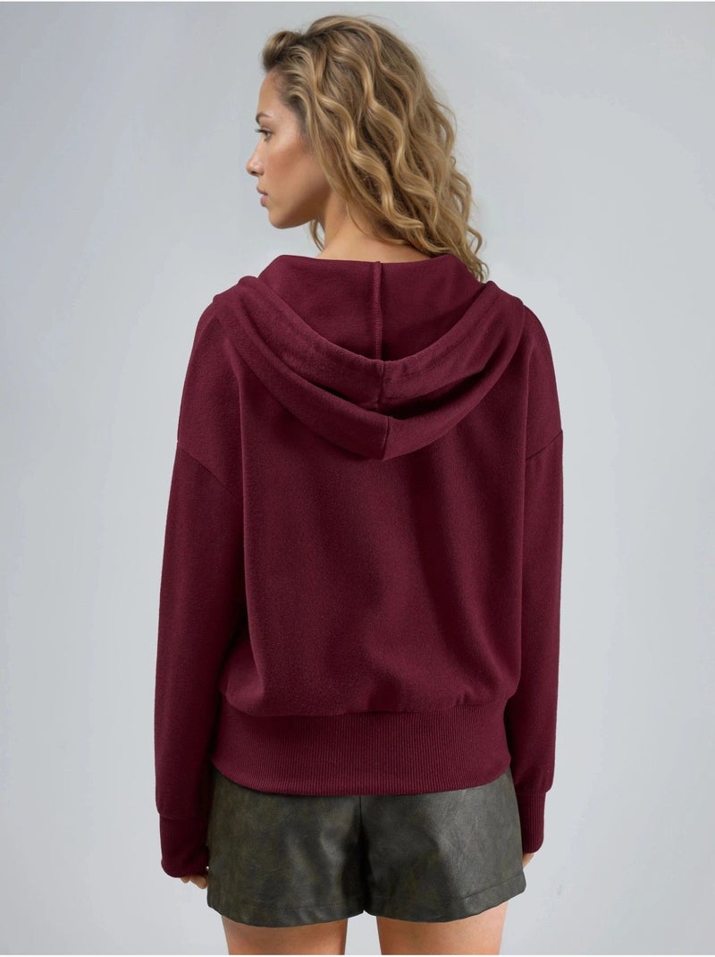 Veste à capuche zippée avec poches busem Rouge bordeaux - Kiabi