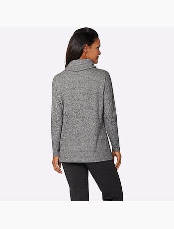 Veste à capuche zippée effet chiné en tricot et manches longues - taille standard - witt
