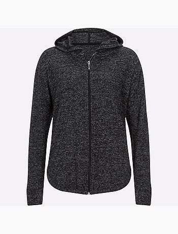 Veste à capuche zippée effet chiné en tricot et manches longues - taille standard - witt