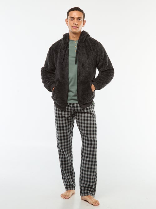 Veste à capuche zippée en maille peluche - Kiabi