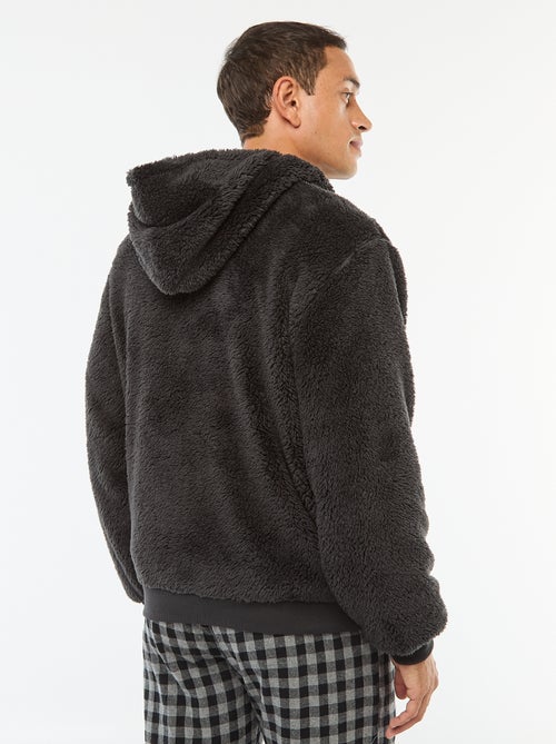 Veste à capuche zippée en maille peluche - Kiabi