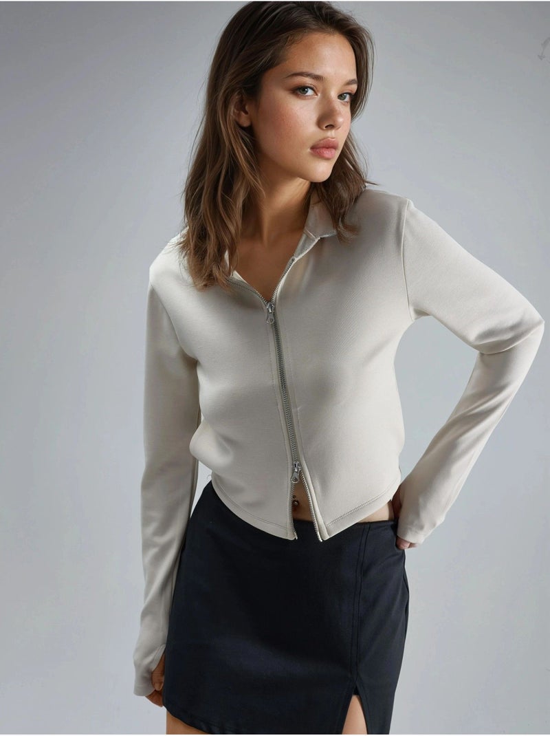 Veste à capuche zippée et coupe classique busem Sable - Kiabi