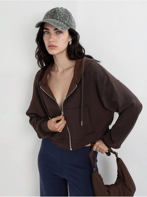 Veste à capuche zippée et coupe décontractée busem - Kiabi