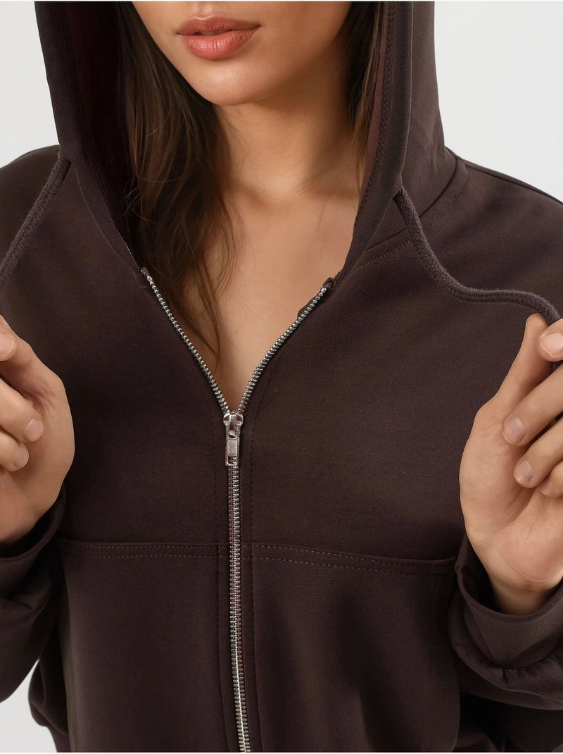 Veste à capuche zippée et coupe décontractée busem Marron foncé - Kiabi
