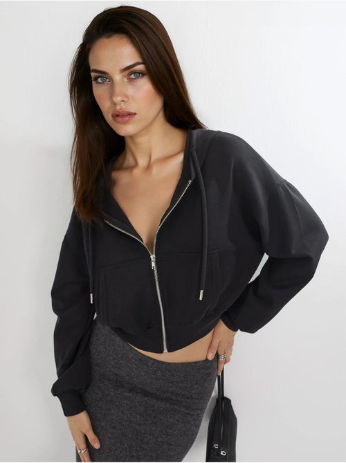 Veste à capuche zippée et coupe décontractée busem - Kiabi
