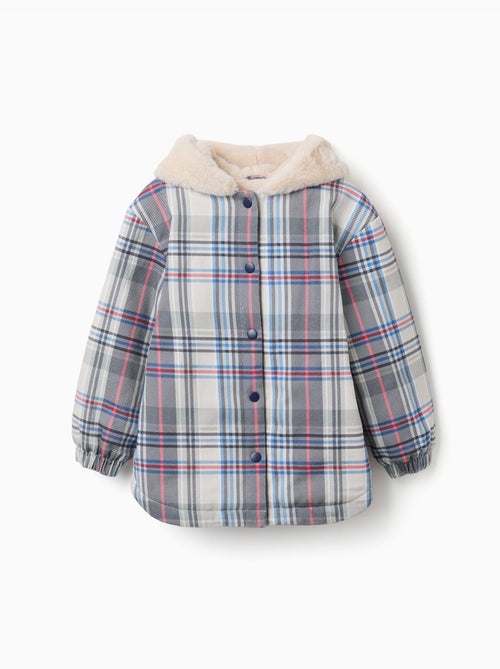 Veste à carreaux avec doublure en peluche douce synthétique - Kiabi