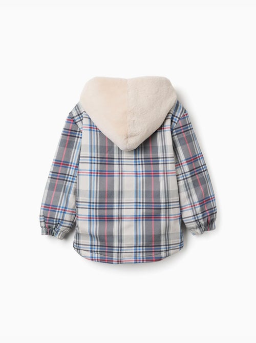 Veste à carreaux avec doublure en peluche douce synthétique - Kiabi