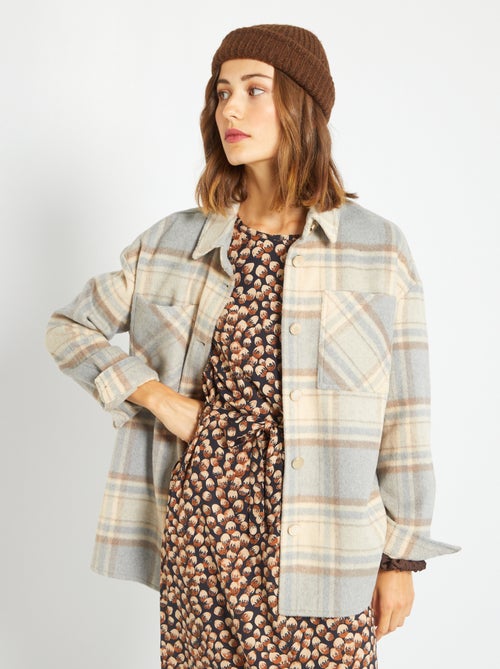 Veste à carreaux esprit surchemise - Kiabi