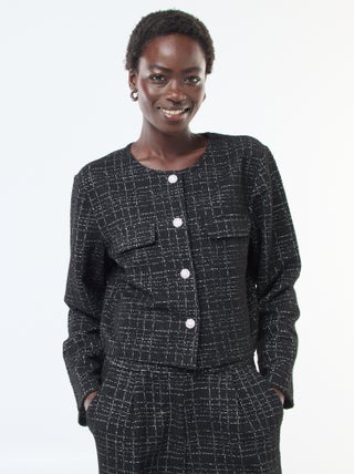 Veste à carreaux 'JDY' avec poches à rabat