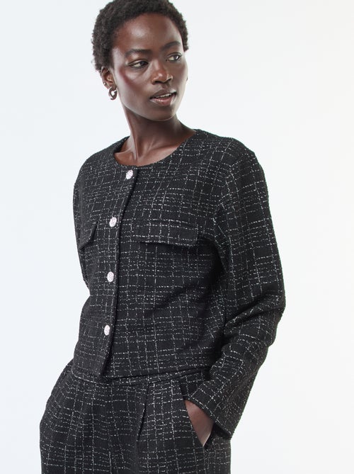 Veste à carreaux 'JDY' avec poches à rabat - Kiabi