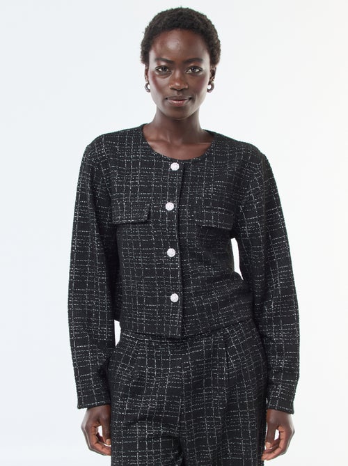 Veste à carreaux 'JDY' avec poches à rabat - Kiabi