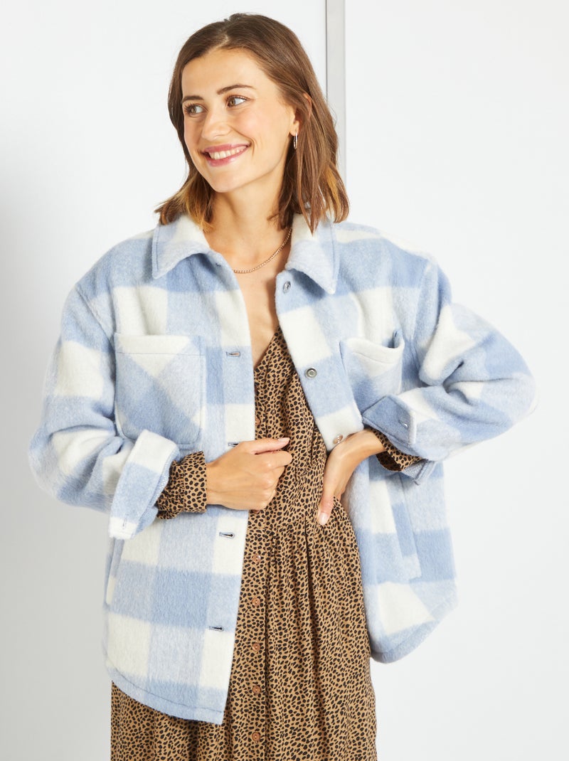 Veste à carreaux style surchemise Bleu - Kiabi