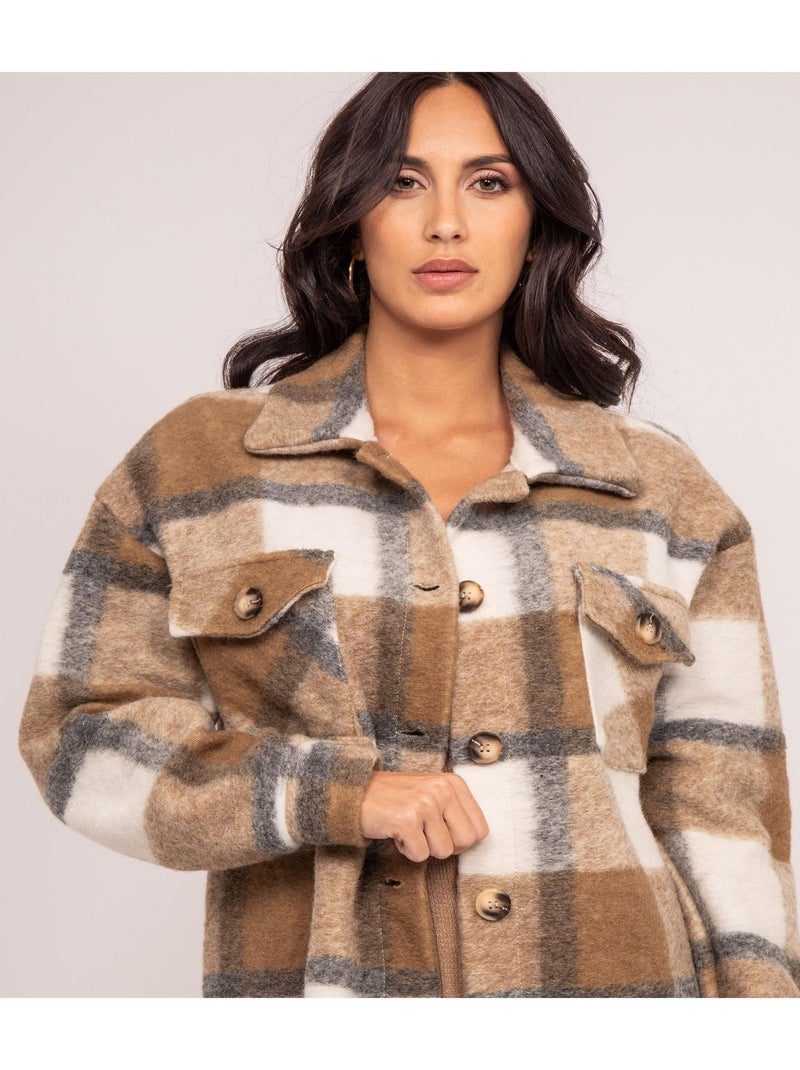 Veste a carreaux UKARL Beige - Kiabi