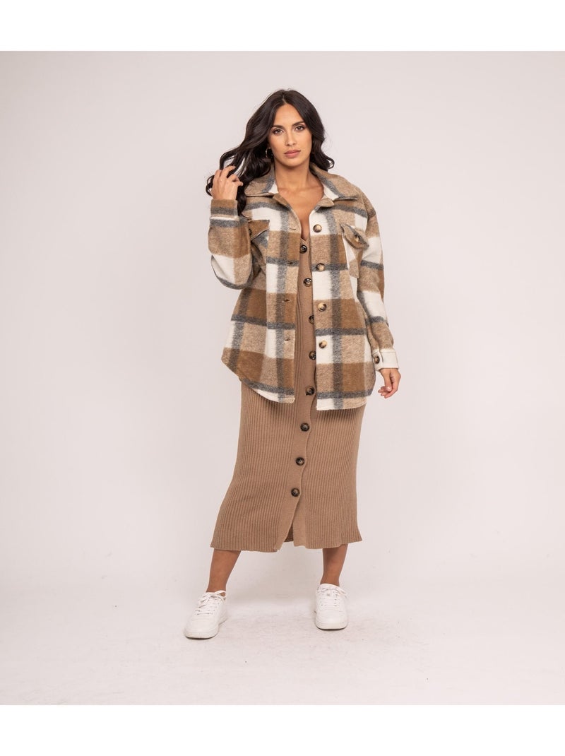 Veste a carreaux UKARL Beige - Kiabi