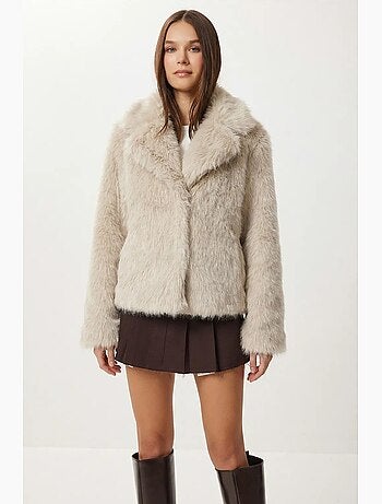 Veste à col châle en fausse fourrure istanbul