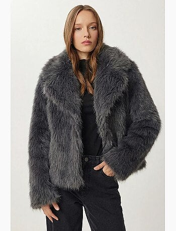 Veste à col châle en fausse fourrure istanbul
