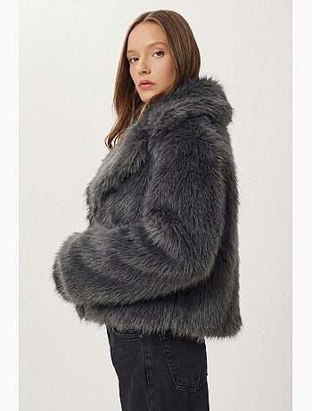 Veste à col châle en fausse fourrure istanbul
