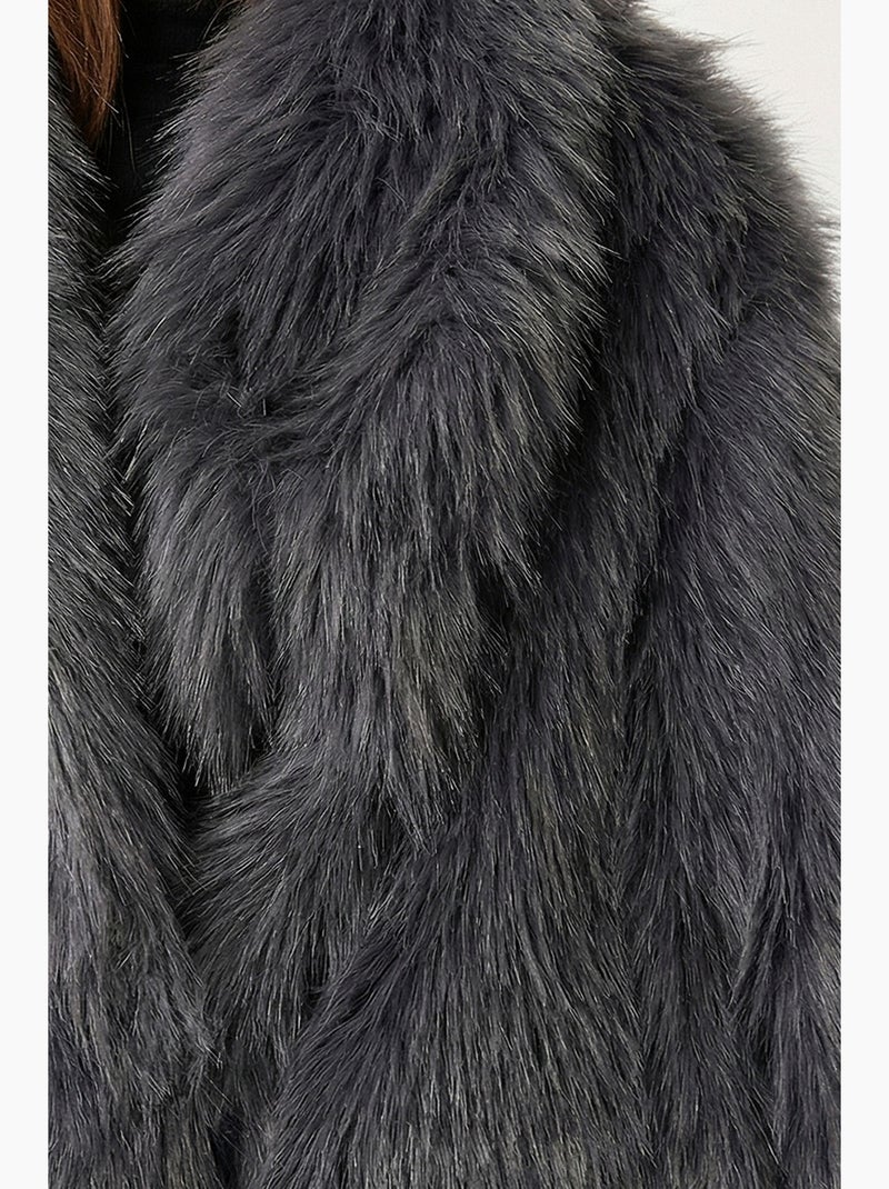 Veste à col châle en fausse fourrure istanbul Gris - Kiabi