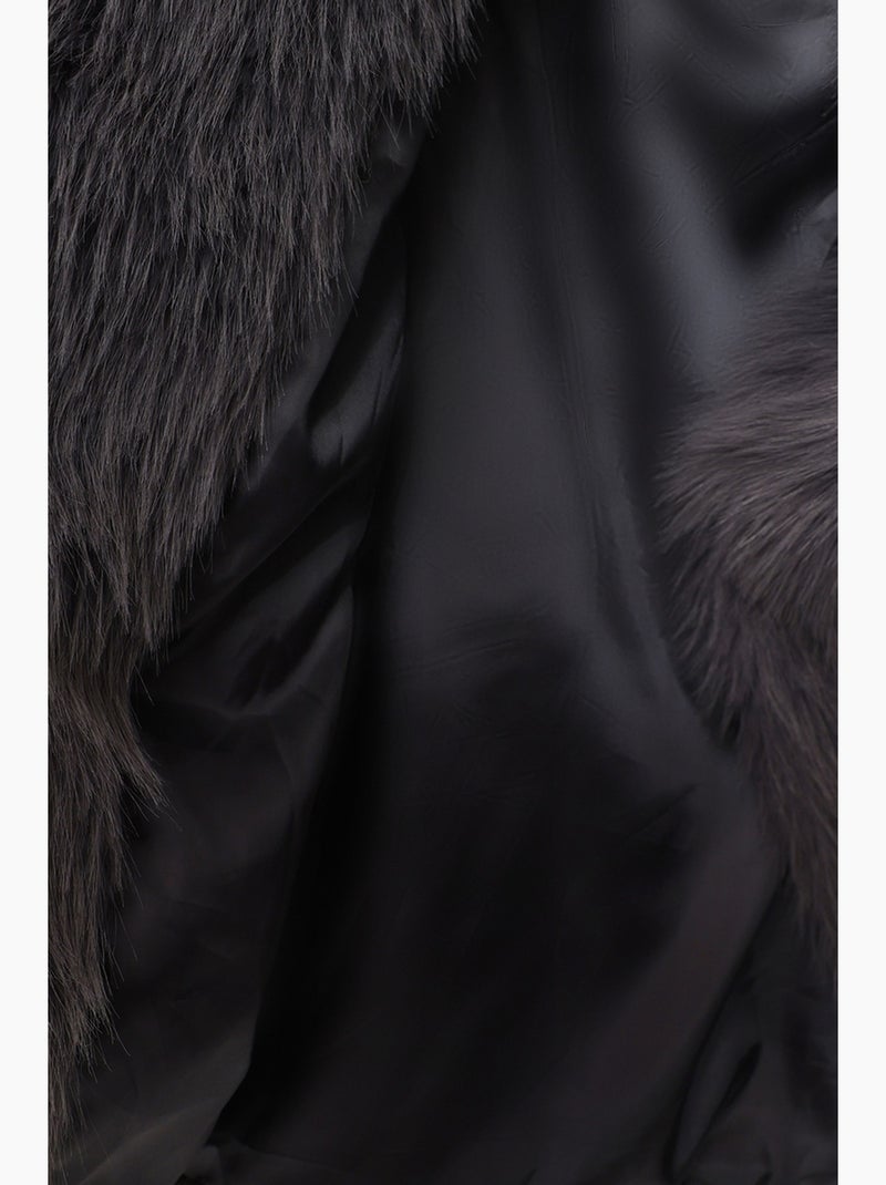 Veste à col châle en fausse fourrure istanbul Gris - Kiabi