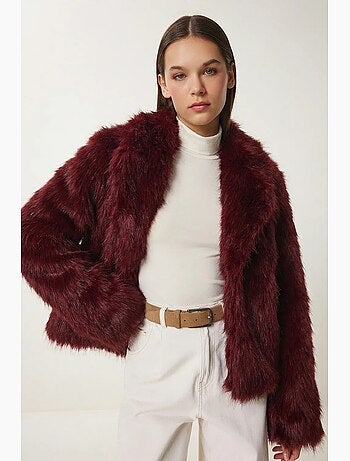 Veste à col châle en fausse fourrure istanbul