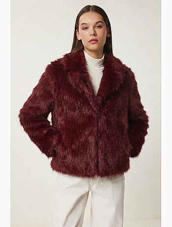 Veste à col châle en fausse fourrure istanbul
