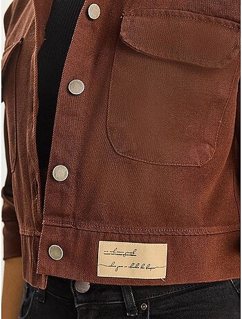 Veste à col chemise boutonnée en gabardine lucci