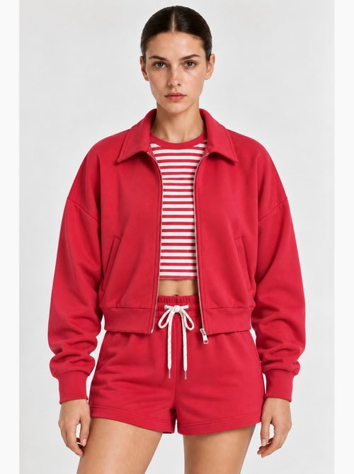 Veste à col polo zippée hiccup - Kiabi Veste à col polo zippée hiccup - Kiabi