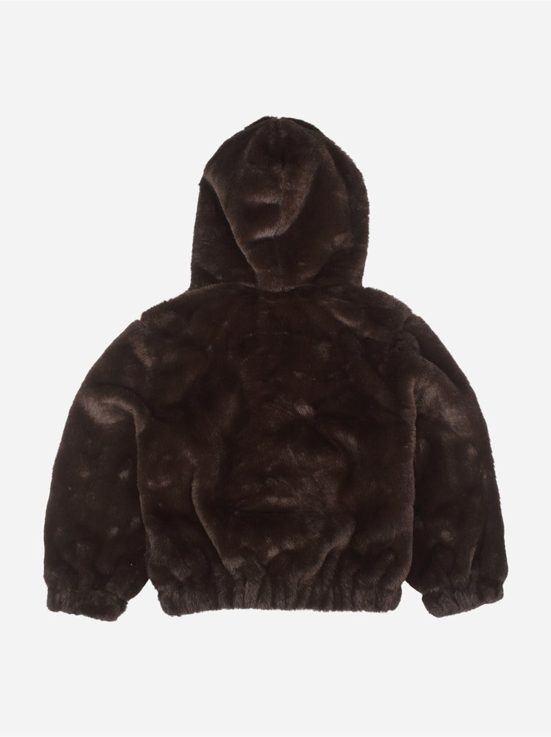 Veste à fausse fourrure - Kids Star Marron foncé - Kiabi