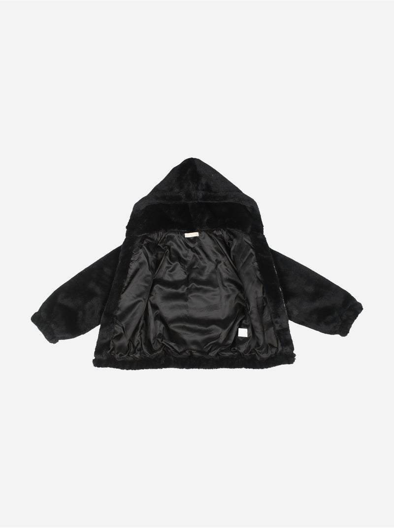 Veste à fausse fourrure Noir - Kiabi