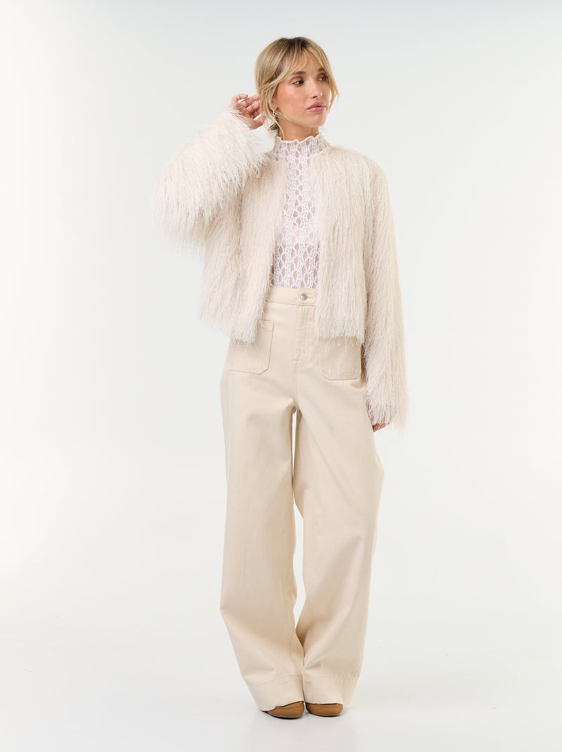Veste à franges Beige - Kiabi