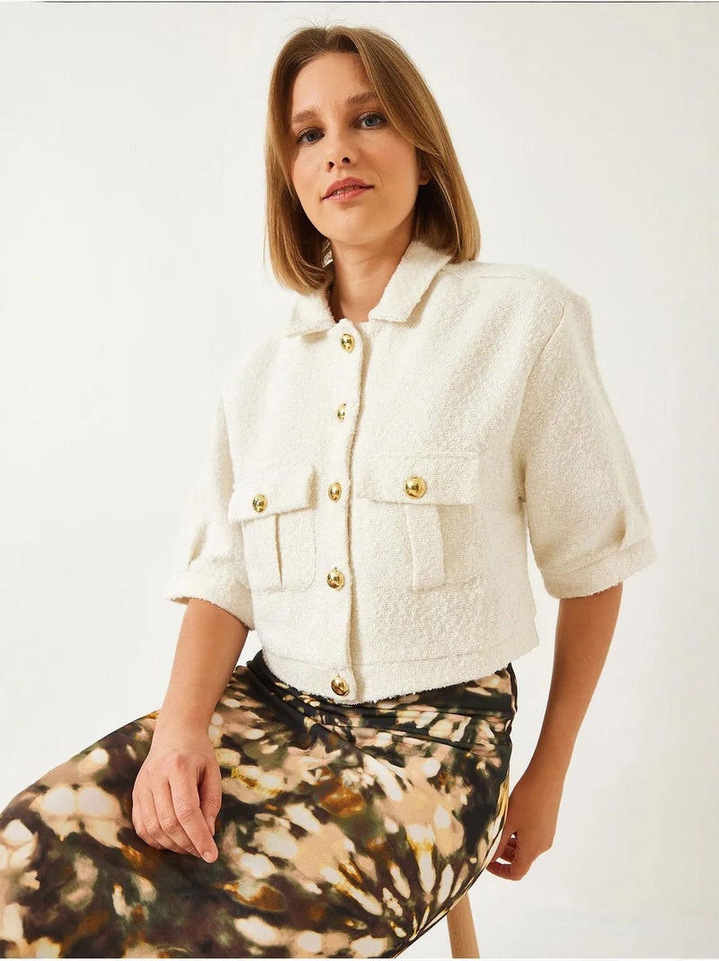 Veste à manches courtes mbms lucci Blanc - Kiabi